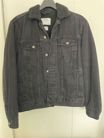 Jeansjacke Bershka gefüttert schwarz denim Grösse S