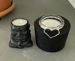 Kerzen Happy Budda und Stilvolle Kerze in Cement