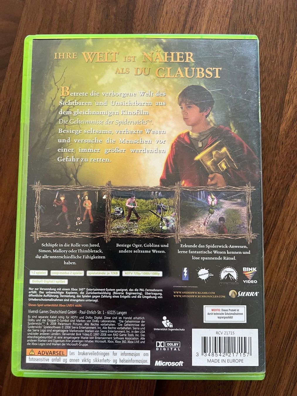 Spiele: Spiderwick Chronicles XBOX 360 – Gebraucht aus Dübendorf von CellarSeller 1
