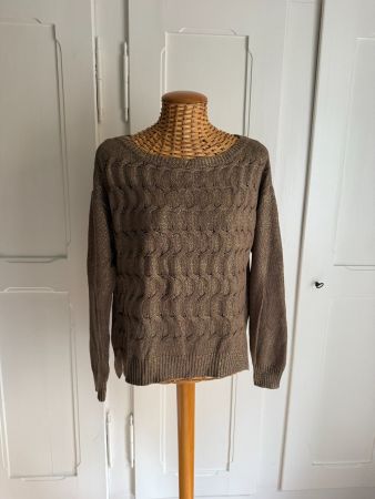 ESPRIT - Zopf Strickpullover braun-golden M