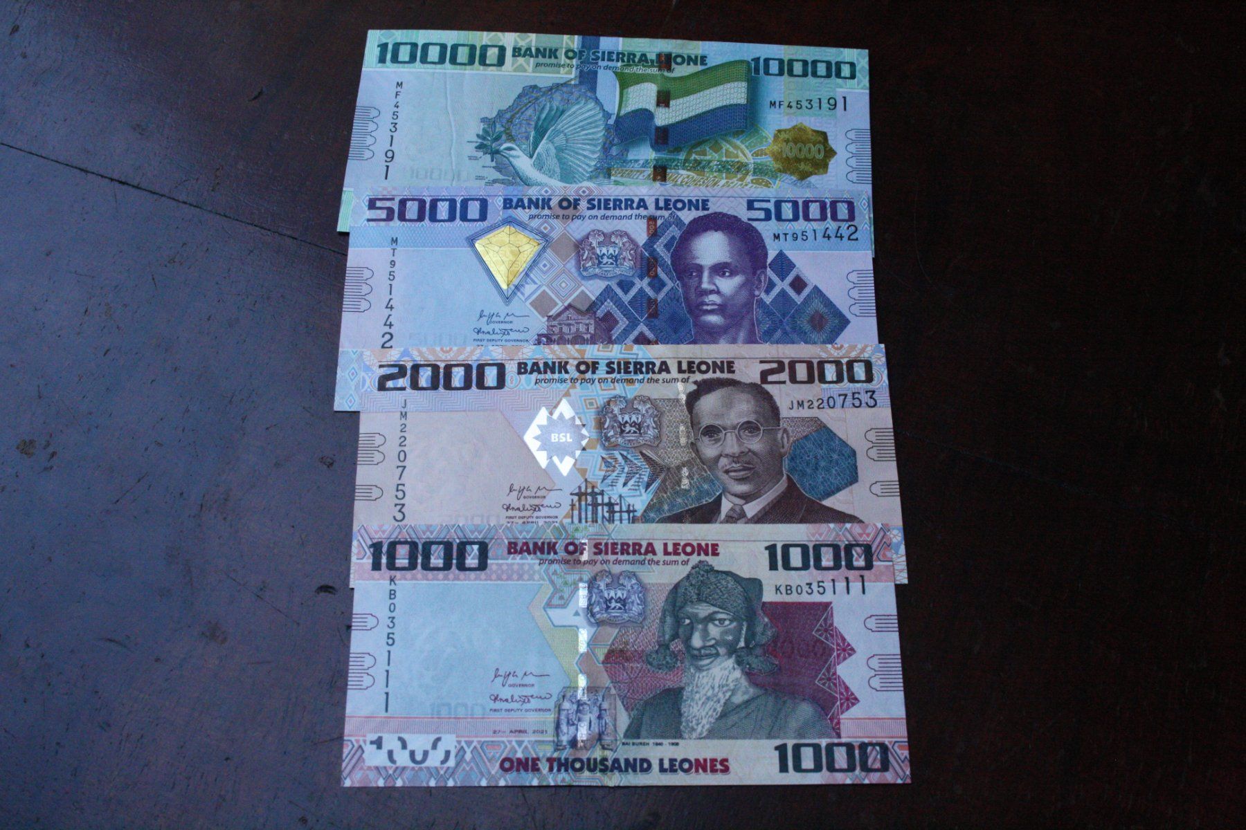 Banknoten: UNC Sierra Leone serie 2021 – Neu (gemäss Beschreibung) aus Cormondrèche von Hermes.monnaies