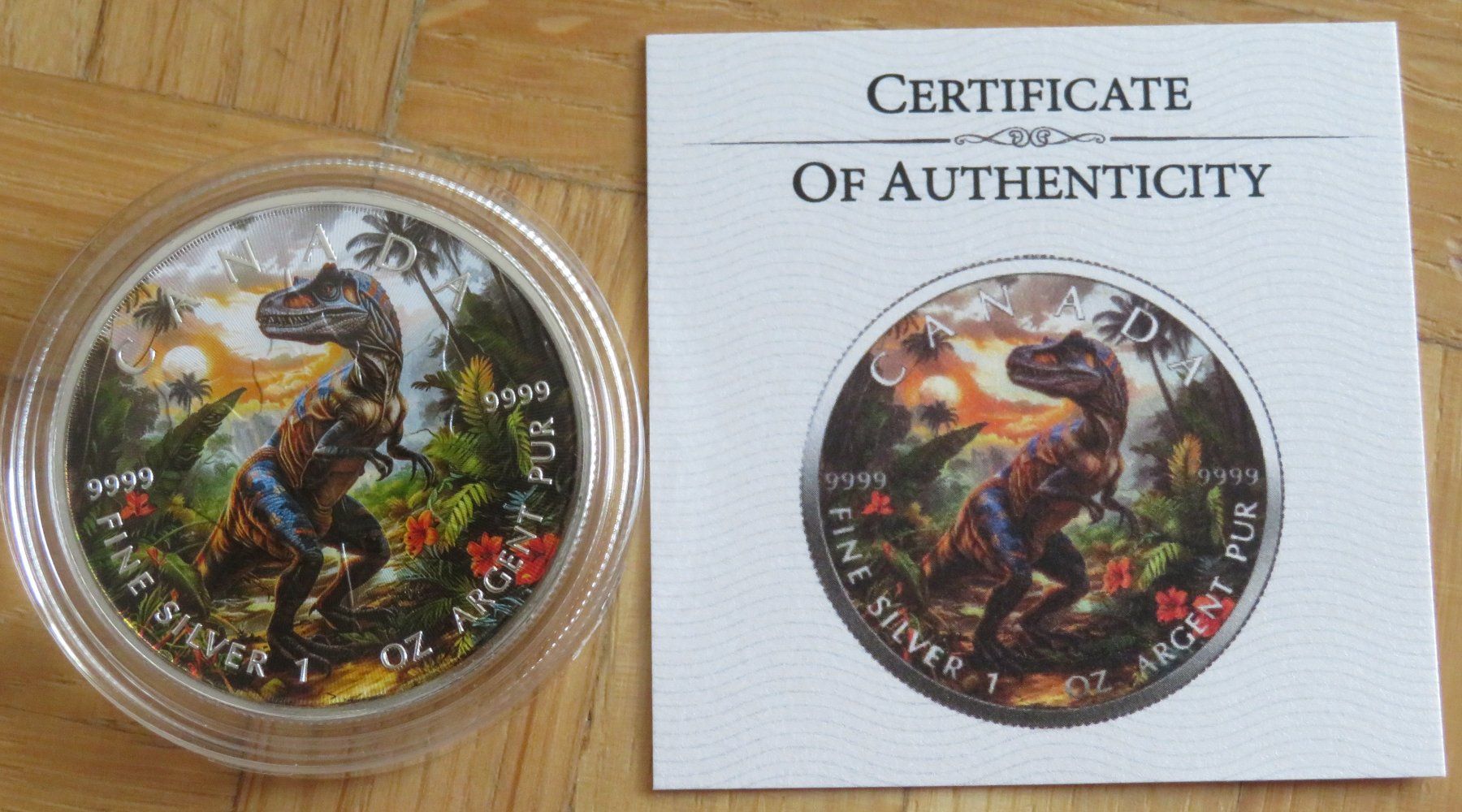 Tutti le monete: Dinosaur Velociraptor Maple Leaf 2025 /1oz SILBER-COLOR EDIT – Nuovo (secondo la descrizione) da Wetzikon ZH venduto da Nicki6 1