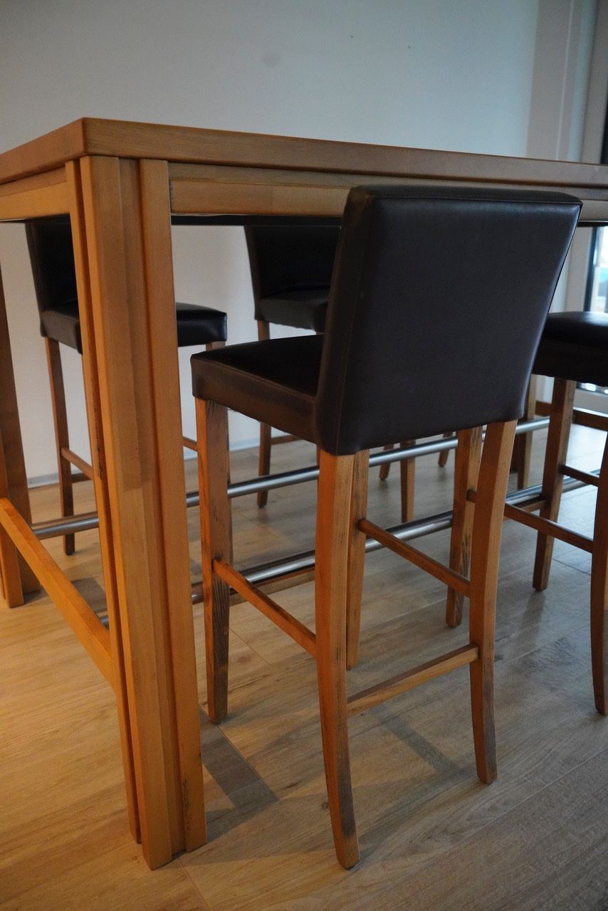 Set di tavolo e panche: Table haute unique à manger et ses chaises – Usato da Orpund venduto da mar_hhw6 2