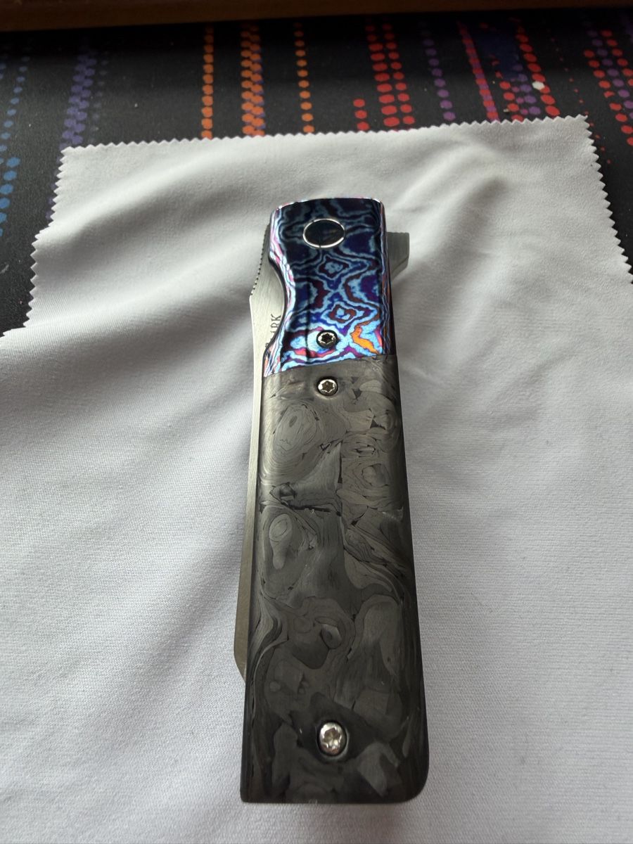 Taschenmesser: Knife David Clark Custom Grunt Knife Marbled CF/Timascus – Neu (gemäss Beschreibung) aus Affoltern am Albis von gpi_q8jk 4