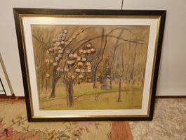 Bertha Züricher – Frühlingspark, Aquarell signiert