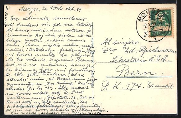 Cartoline postali: AK Morges, L'Arsenal, 1929 – Usato da Berlin venduto da bartko-reher 1