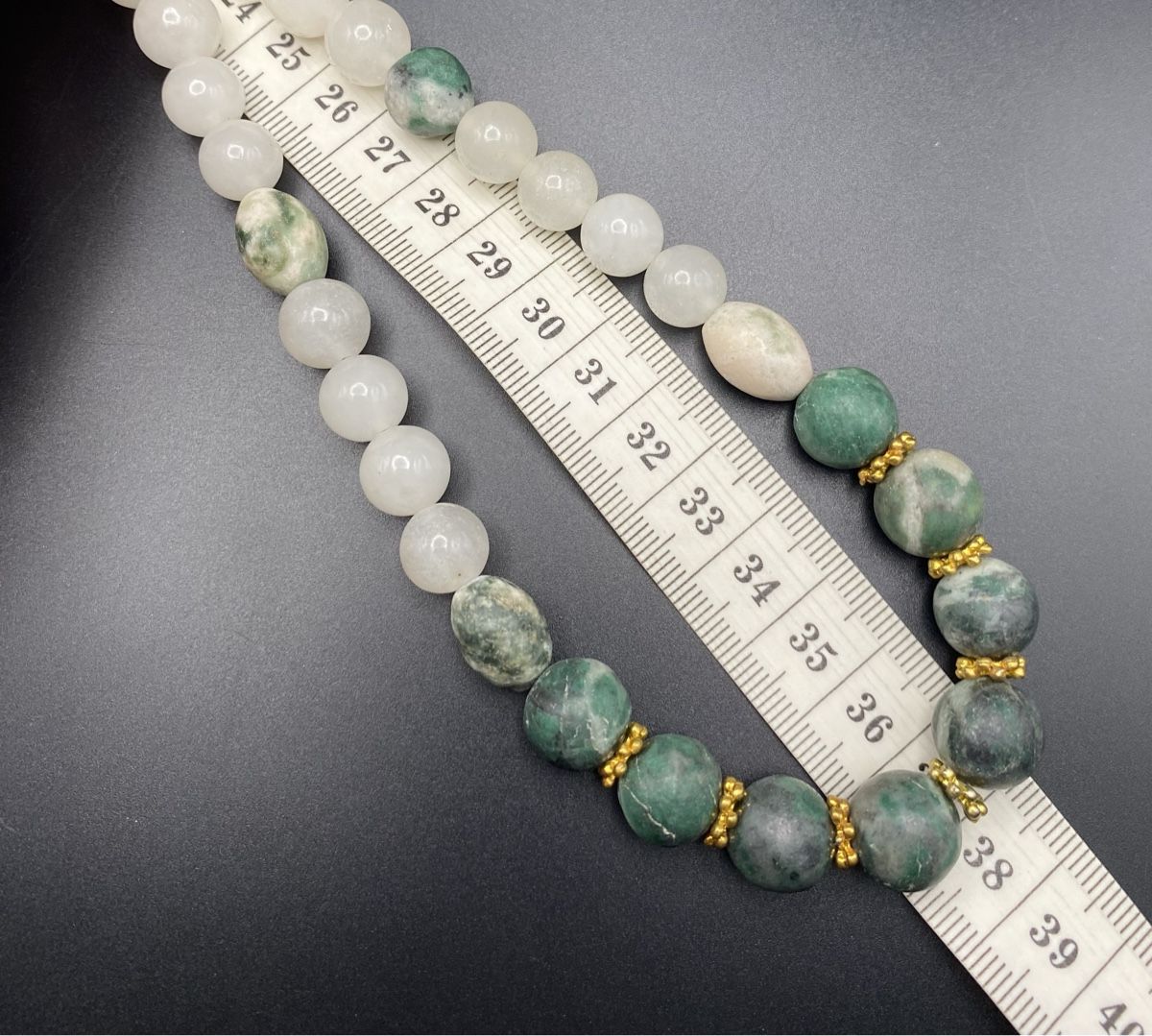 Ketten: Jade und Cloisonnè Perlen Halskette – Neu (gemäss Beschreibung) aus Lamone von LaCantinaMagica 9