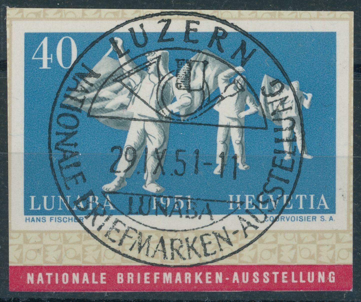 Tutti i francobolli: 1951 - Lunaba - Blockausschnitte - Ersttag Voll Stempel ET – Usato da Schindellegi venduto da leecollect