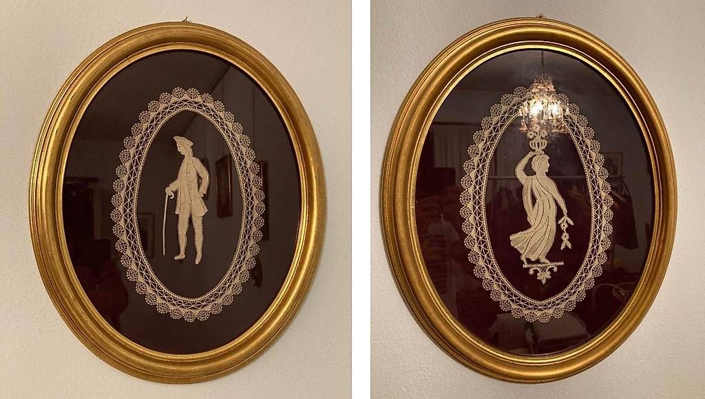 Dipinti: 2 Quadri pizzo uomo e donna – Usato da Origlio venduto da Zeto.81