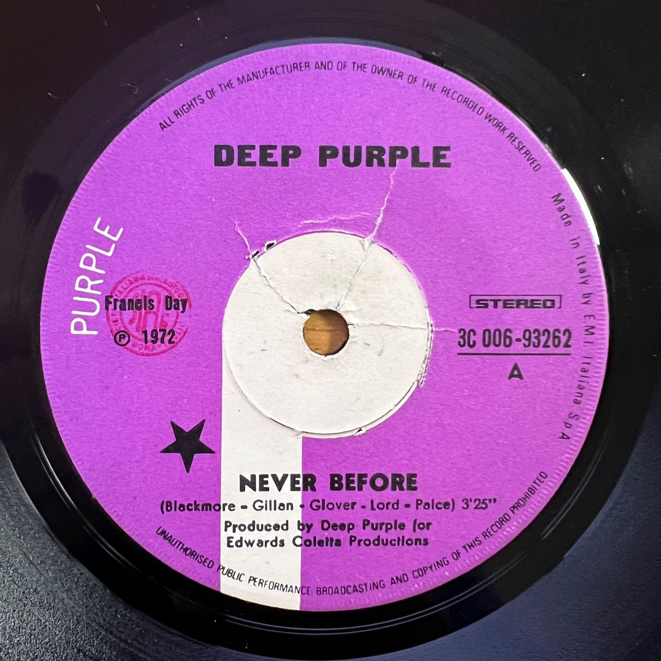 Schallplatten: Deep Purple - Never Before / 1. Italy-Press. 1972 – Gebraucht aus Gais von soundcave57