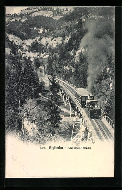 Cartoline postali: AK Rigibahn, Schnurtobelbrücke – Usato da Berlin venduto da bartko-reher