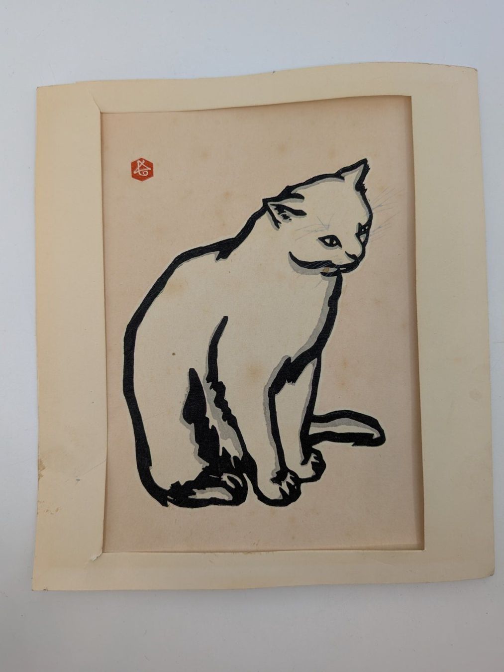 Xilografie: Holzschnitt Katze vermutlich Japan ? – Usato da Emmen venduto da magelan