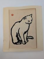 Holzschnitt Katze vermutlich Japan ?