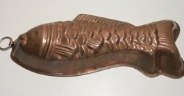 Backform alte Kupfer Fisch Backform   zum aufhängen   31 x 1