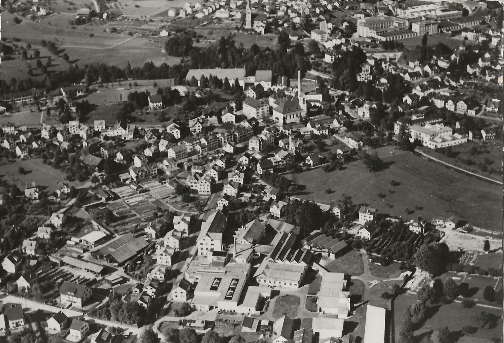 Ansichtskarten: Rüti ZH, Fliegeraufnahme – Gebraucht aus Frauenfeld von Merk52