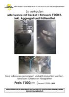 Milchwanne mit Deckel + Rührwerk 1'000 lt.