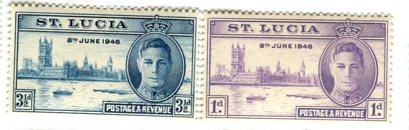 Tutti i francobolli: Briefmarken "Siegesparade der Alliierten". St. Lucia. – Nuovo e nell'imballaggio originale da Basel venduto da Butsch5