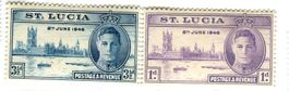 Briefmarken "Siegesparade der Alliierten". St. Lucia.