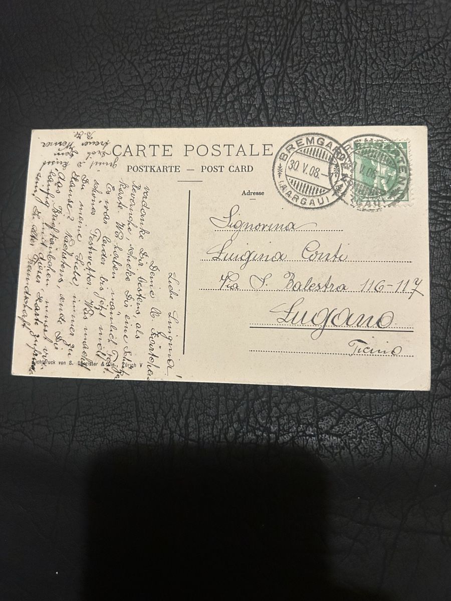 Cartoline postali: Jubiläumsschiessen Bremgarten 1908 – Usato da Breganzona venduto da Milesbo 1