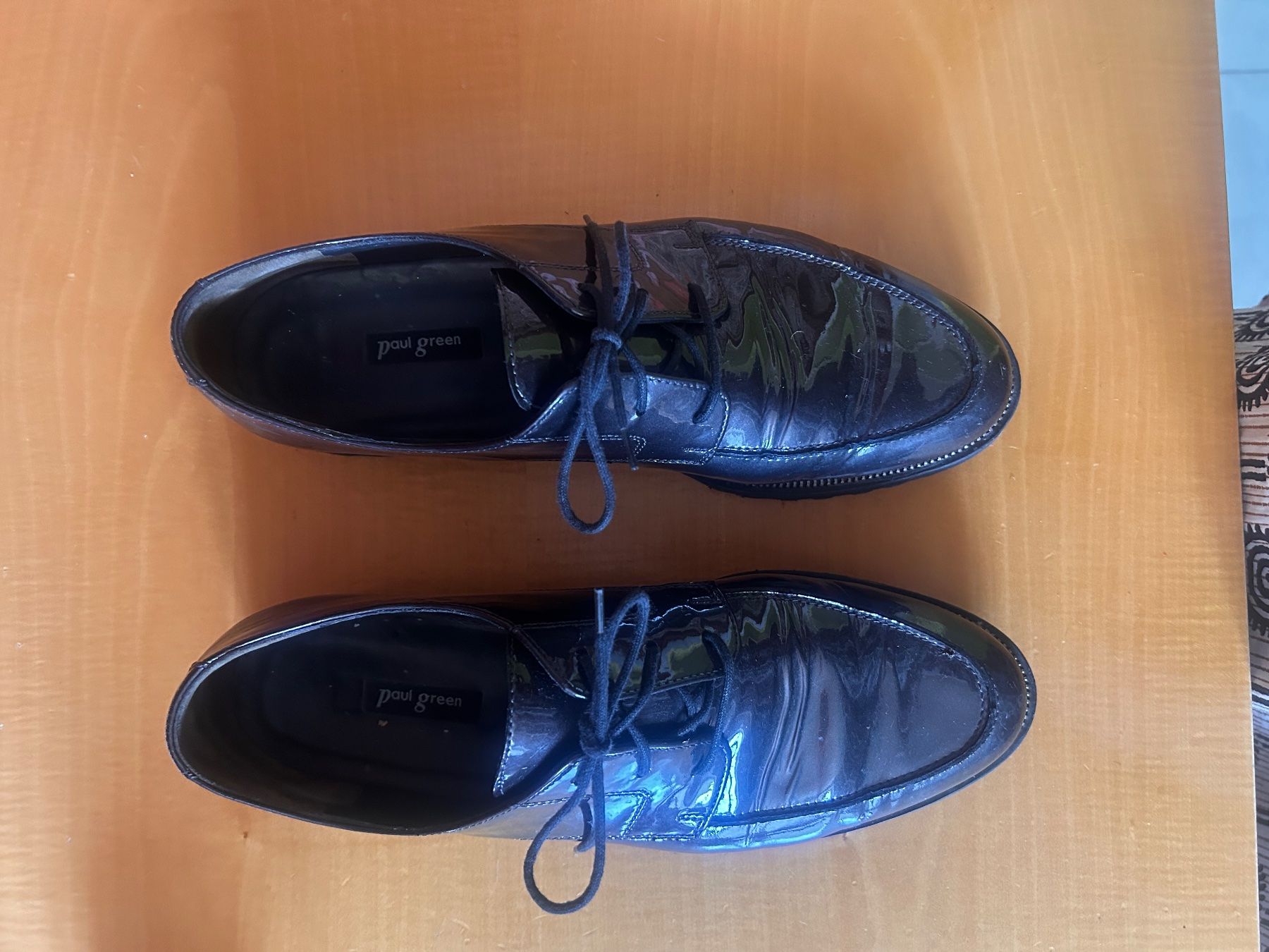Paul Green Scarpe da donna: Schnürschuh Paul Green schwarzes Lackleder – Usato da St. Gallen venduto da Lisemarie01 2
