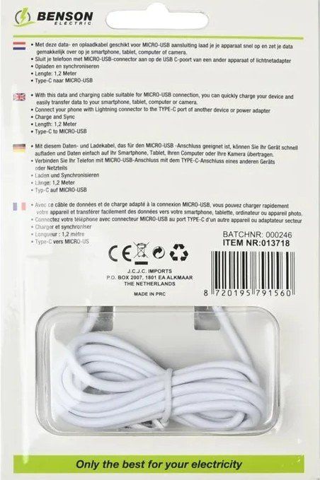 Cavi: USB-Typ-C-zu-Micro-USB-Kabel 1,2 m lang – Nuovo e nell'imballaggio originale da St. Gallen venduto da schnaeppchen-preise 2