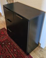Kommode schwarz mit 3 Schubladen und 1 Tuer