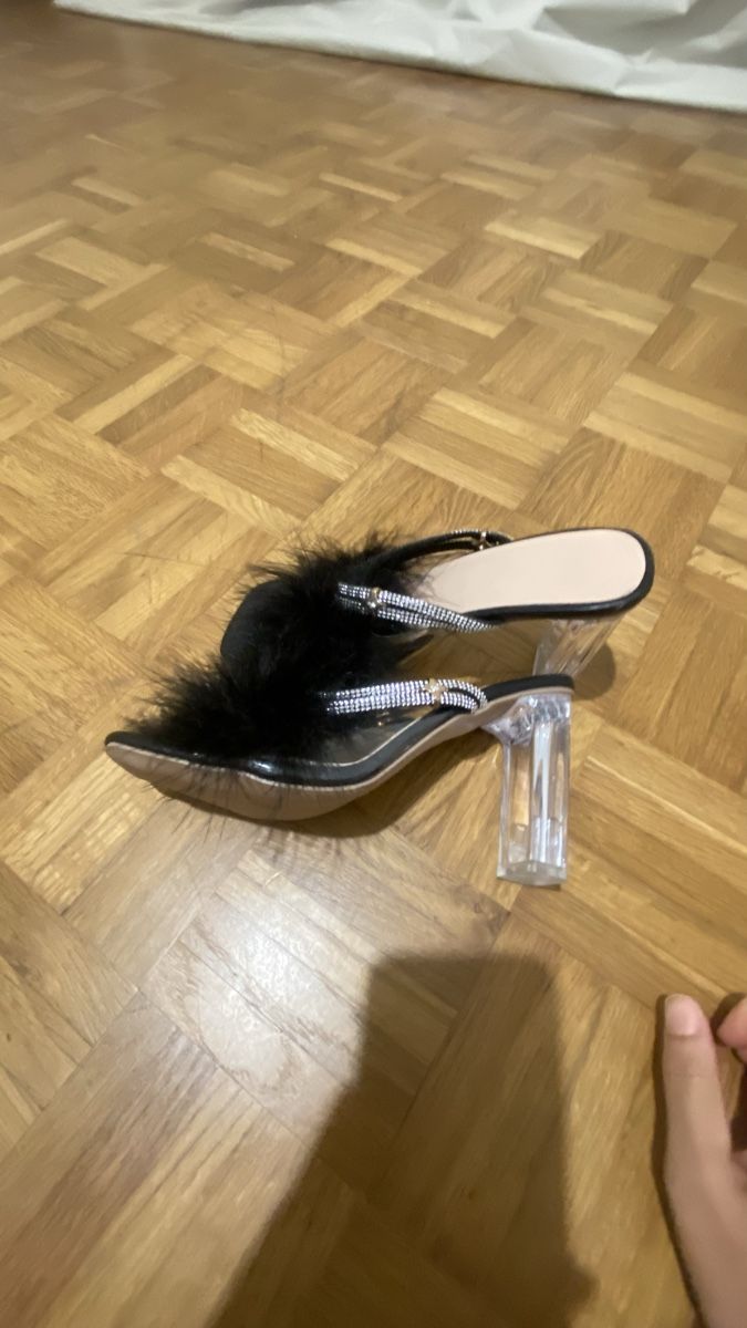 Scarpe da donna: Black Feather & Rhinestone Heels - Size 36 - Summer! – Nuovo e nell'imballaggio originale da Schaffhausen venduto da bar_rf9c 2