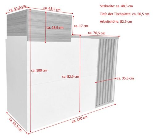 Altri mobili per ufficio: Empfangstheke Arbeitsplatz Büro Praxis S – Nuovo e nell'imballaggio originale da Herbertingen venduto da jet-line-e-trade 6