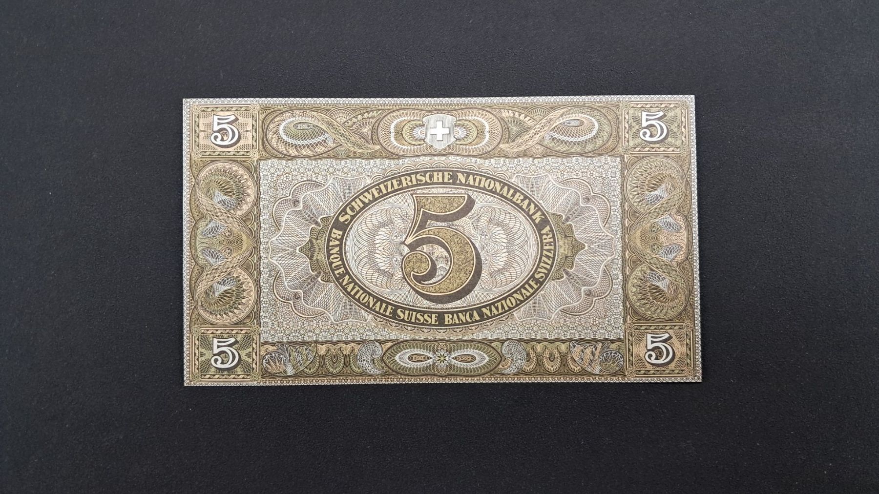 Banconote: 5 Franken  1951 Sign. Keller Unc – Nuovo e nell'imballaggio originale da Lufingen venduto da E-Auktion 1