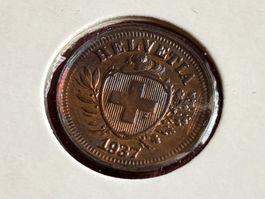 Schweiz 1 Rappen 1937 vzgl Mehrfarbenpatina