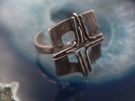 Silber Designer Ring, imposant, Gr. 54 verstellbar, 925