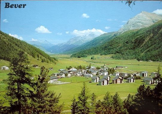 Cartoline postali: BEVER Ober-Engadin gegen Piz d'Esan – Usato da Jona venduto da philajona