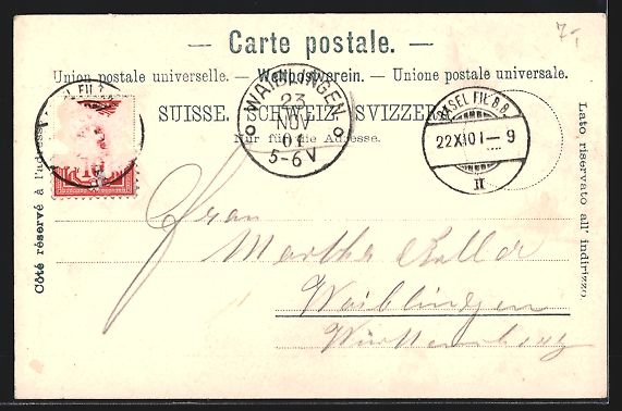 Cartoline postali: AK Aarau, Gesamtansicht, 1901 – Usato da Berlin venduto da bartko-reher 1