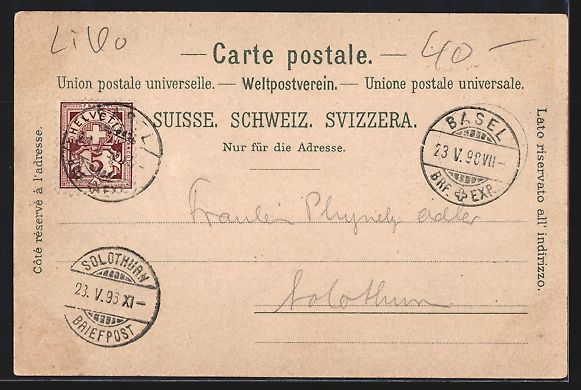Cartoline postali: Litho Basel, Ortspartie am Flussufer – Usato da Berlin venduto da bartko-reher 1