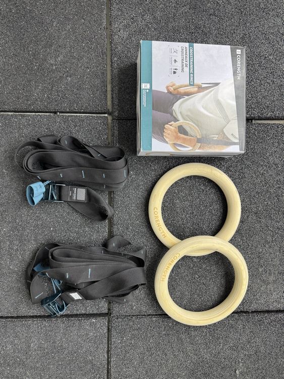 Sveltus Turnringe Aus Holz – Paarweise, Mit 4-m-Gurten, Für Klimmzüge, Muscle-ups & Dips, Für Cross Training