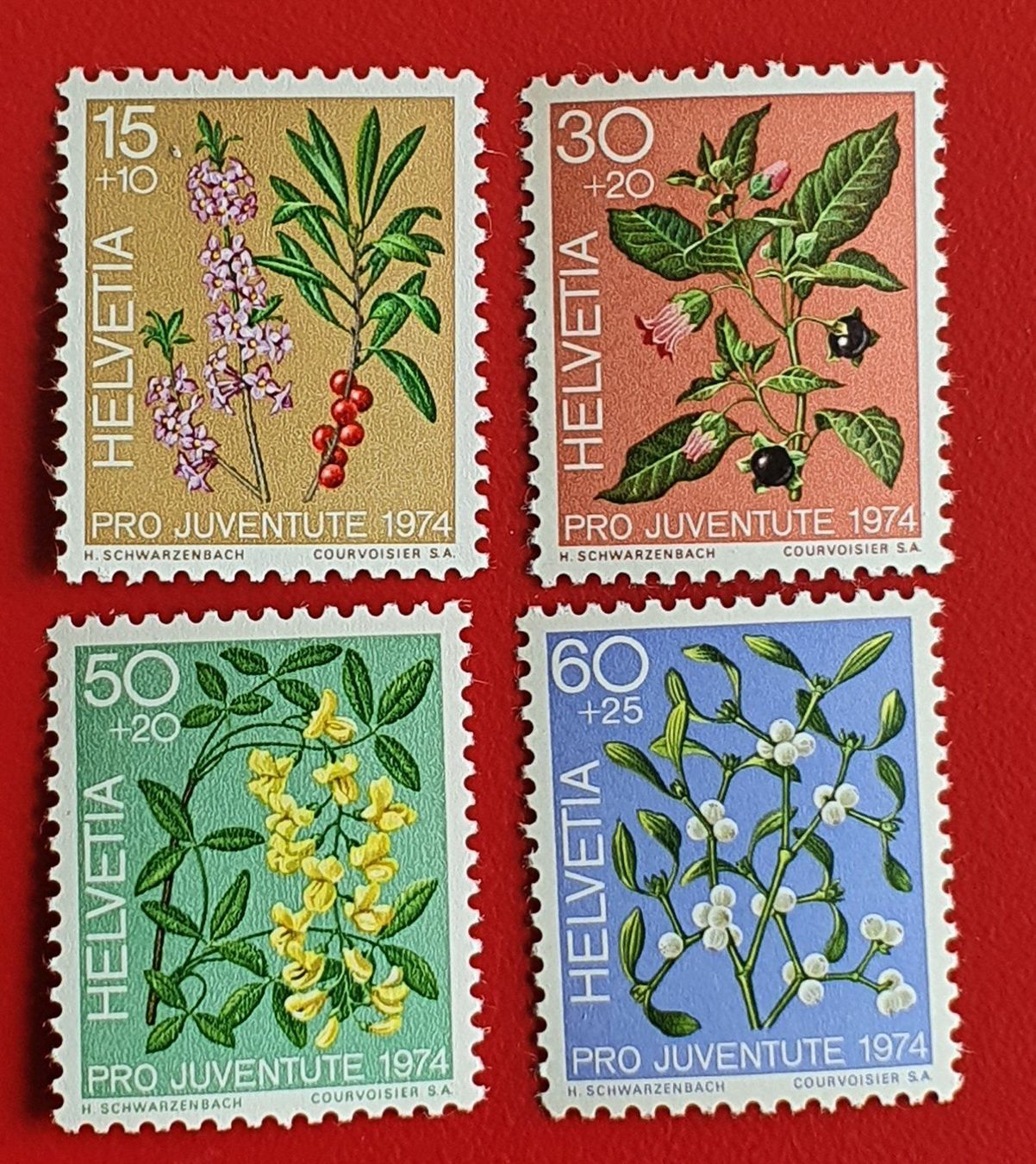 Tutti i francobolli: PRO JUVENTUTE SATZ 248 - 251 1974** POSTFRISCH – Nuovo (secondo la descrizione) da Düdingen venduto da Quartierstrasse