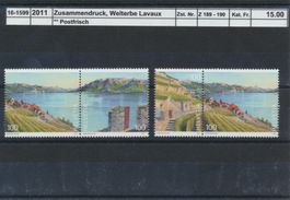 2011 Zusammendrucke, "Welterbe Lavaux", ** postfrisch