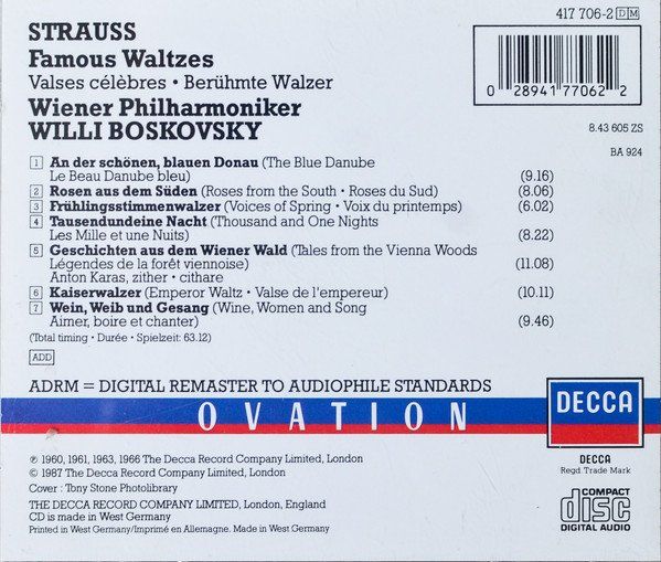 Johann Strauss Wiener Philharmoniker Willi Boskovsky Kaufen auf