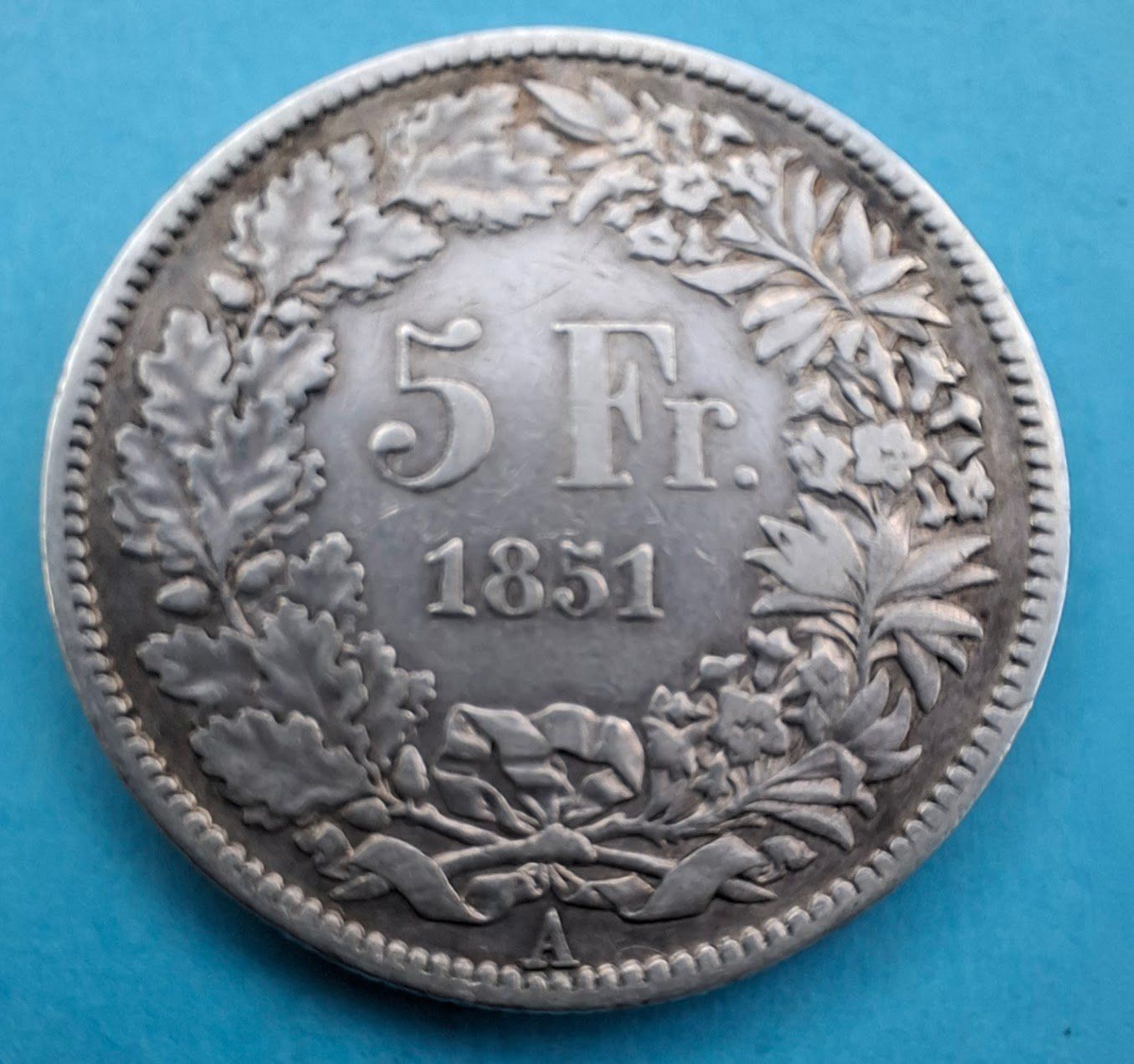 Toutes les monnaies: CHF___5.00 1851 SUP – D'occasion à Fribourg par Kiki020