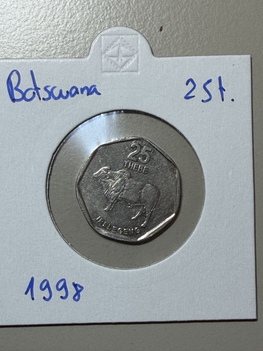 Alle Münzen: Botswana - 25 Thebe - 1998 – Gebraucht aus Payerne von Mike1682