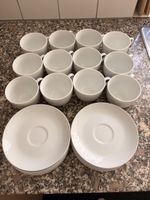 Kaffeetassen Set weiss 12 Tassen mit 12 Untertassen