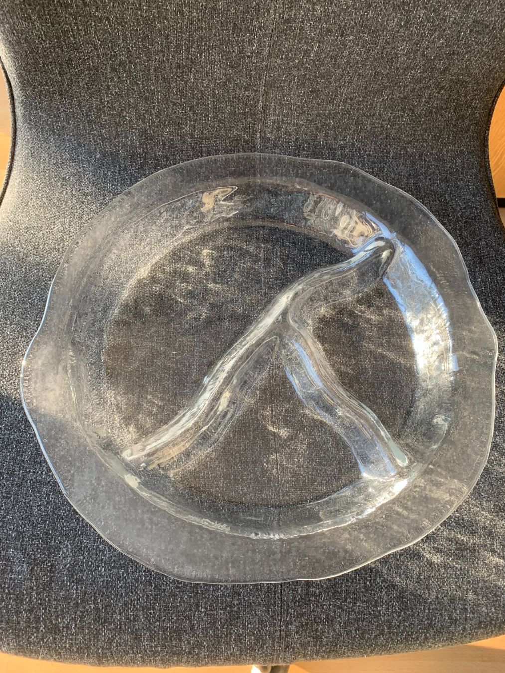 Glasi Hergiswil Piatti: Vintage Glas Teller, Servierteller mit 3 Fächern, Top! – Usato da Sarmenstorf venduto da habasa