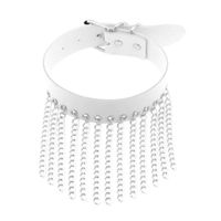 NEUES sexy Halsband weiss mit Ketten - 222070