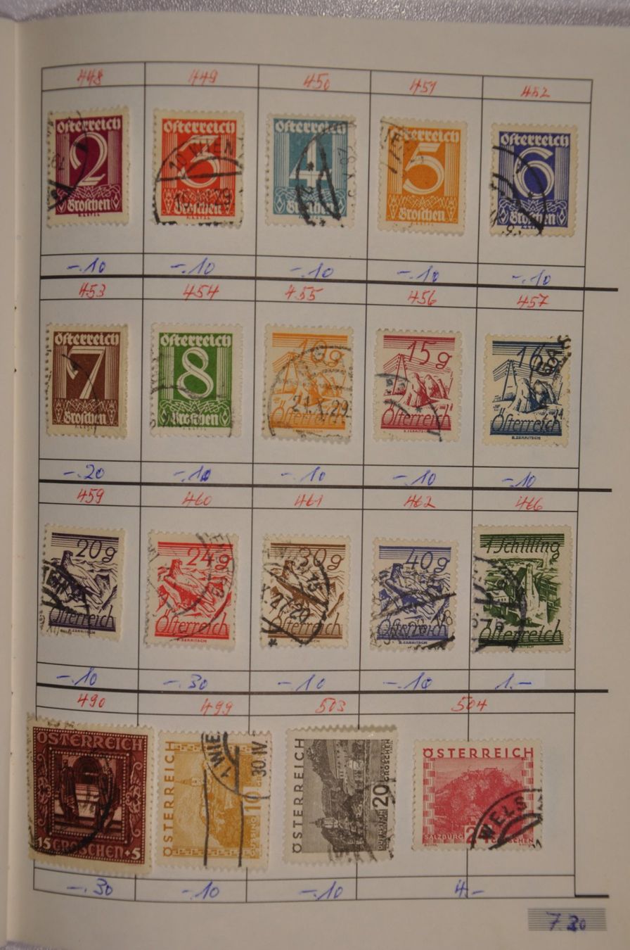 Alle Briefmarken: Österreich alte Werte in Rundsendeheft – Gebraucht aus Wolfhalden von Zinauktion 7