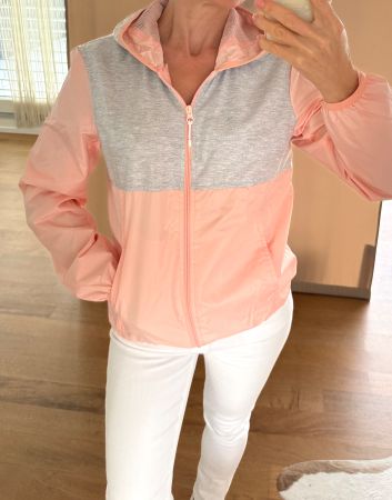 Windjacke aprikose/grau Gr. XS/34 NEU
