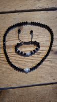 Elegantes Schmuckset: Halskette & Armband, Schwarz