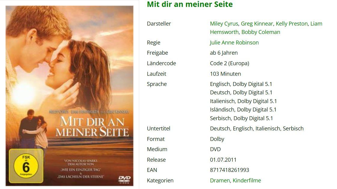 Tutti i DVDs: Mit dir an meiner Seite -DVD – Usato da Dietikon venduto da Ruempfli 1