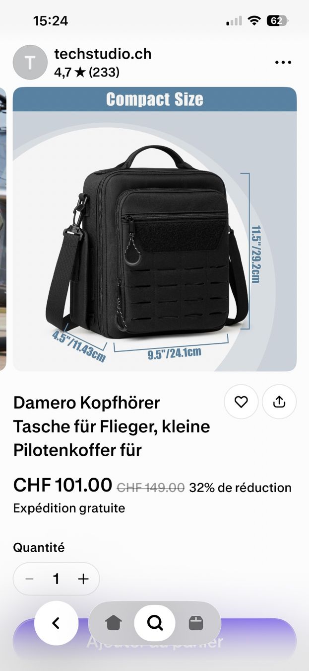 Altro in  Abbigliamento & Accessori: Sac de vol pour pilote privé – Nuovo (secondo la descrizione) da lausanne venduto da Jacklamitr 2