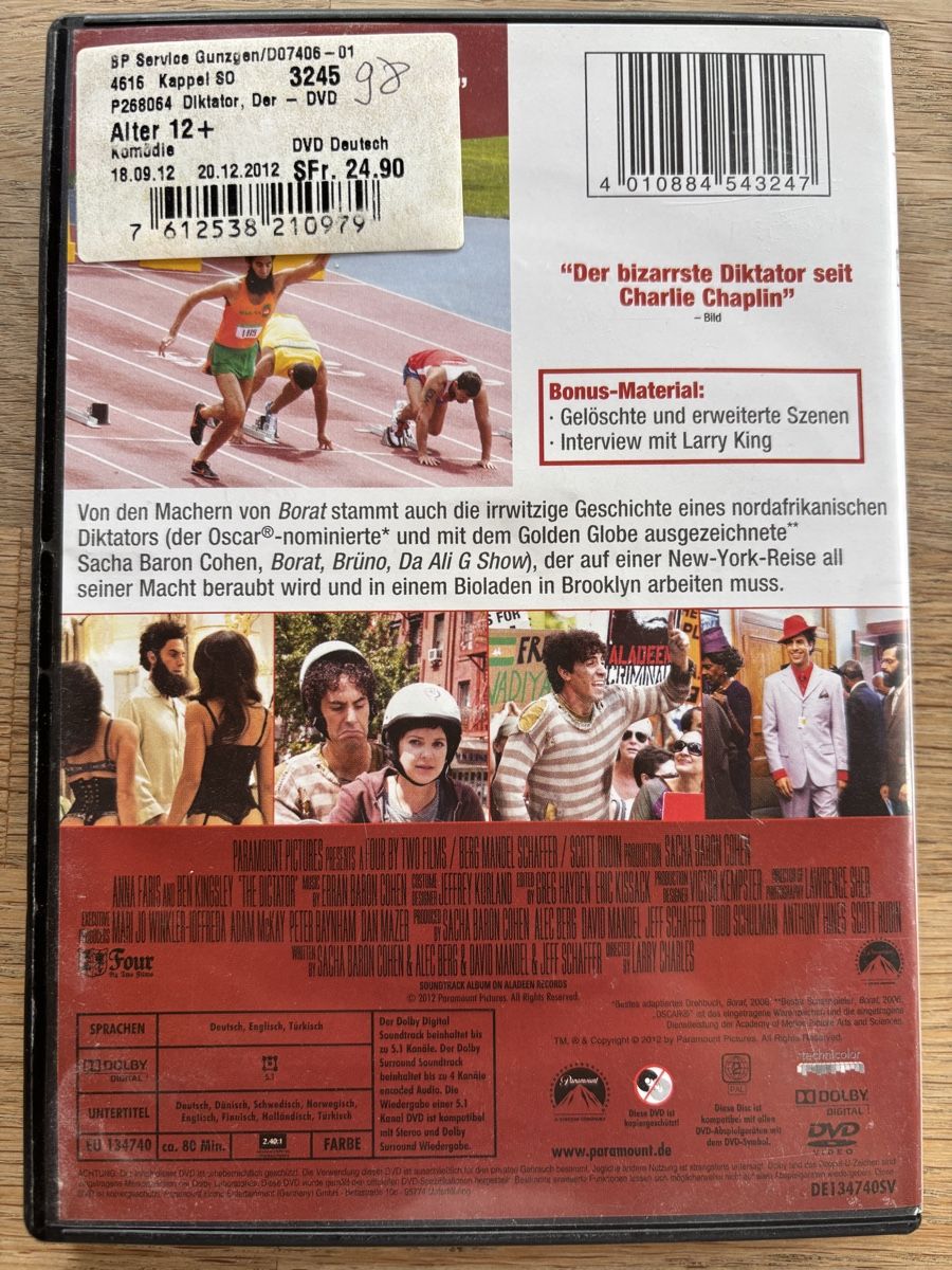 Tutti i DVDs: Der Diktator (Sacha Baron Cohen) – Usato da Gebenstorf venduto da pas_9p6b 1