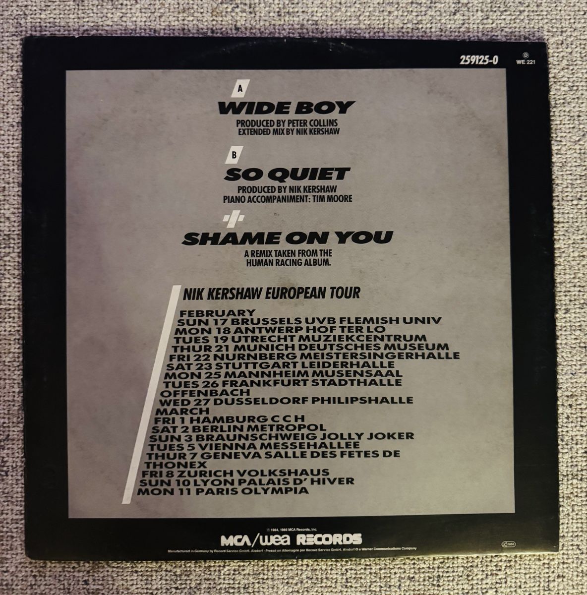 Dischi in vinile: Nik Kershaw - Wide Boy - 12" Maxi - 80s – Usato da Rorbas venduto da BlackstarRecords 1